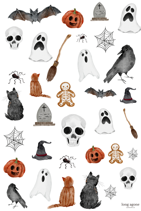 Halloween- A4 Size Pottery Ceramic Decal Transfer Sheet