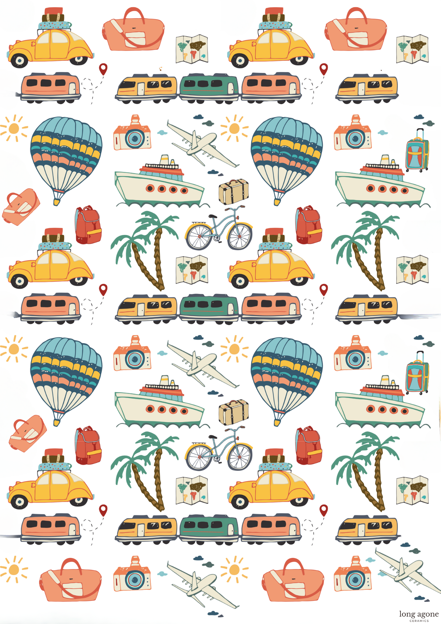 Global Travel- A4 Size Pottery Ceramic Decal Transfer Sheet