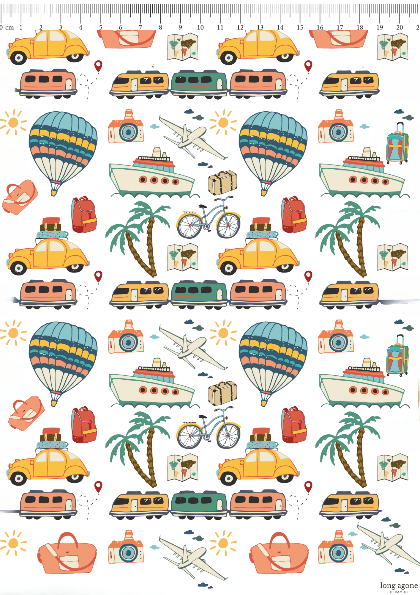 Global Travel- A4 Size Pottery Ceramic Decal Transfer Sheet