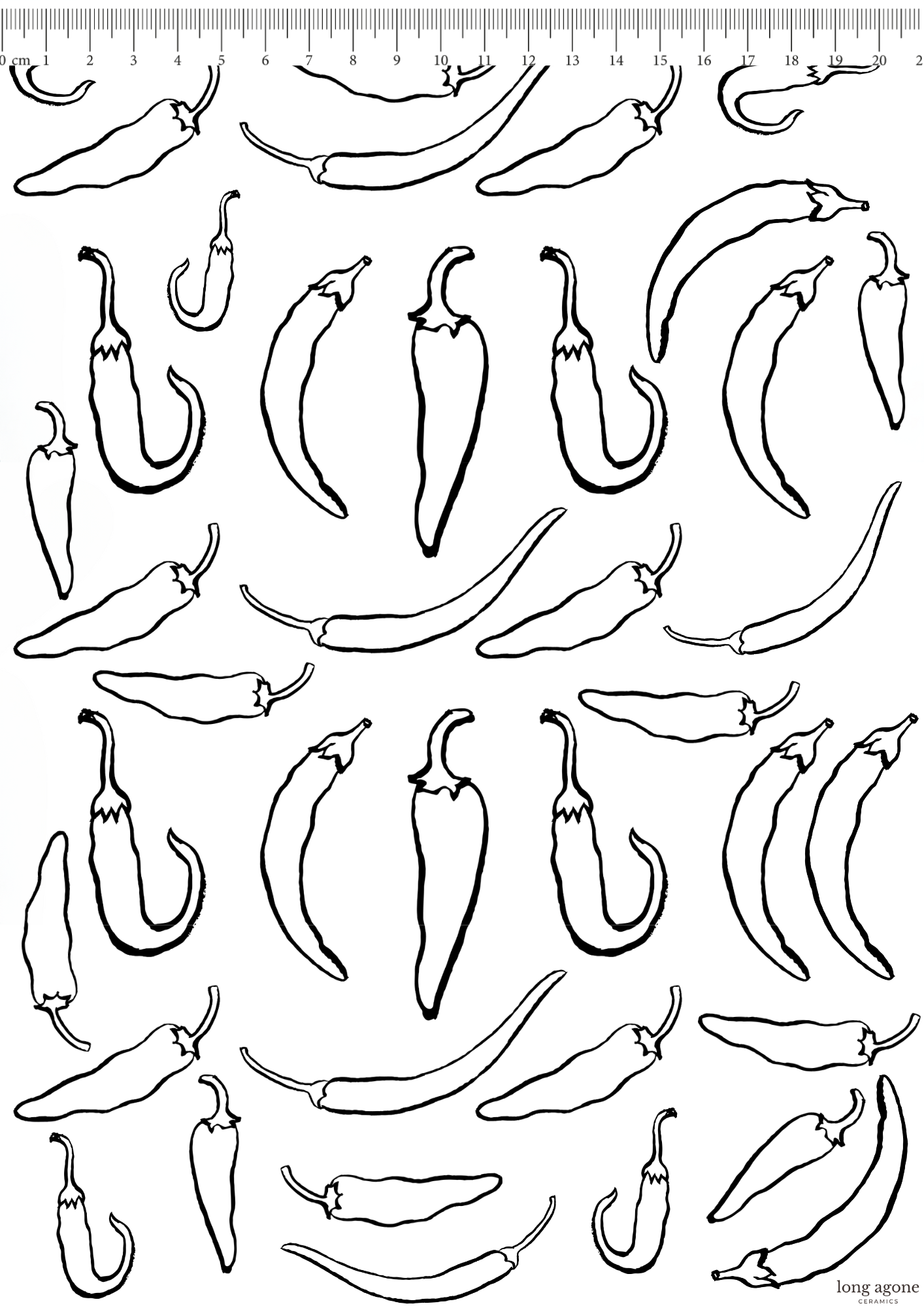 Chilli - A4 Size Pottery Ceramic Decal Transfer Sheet