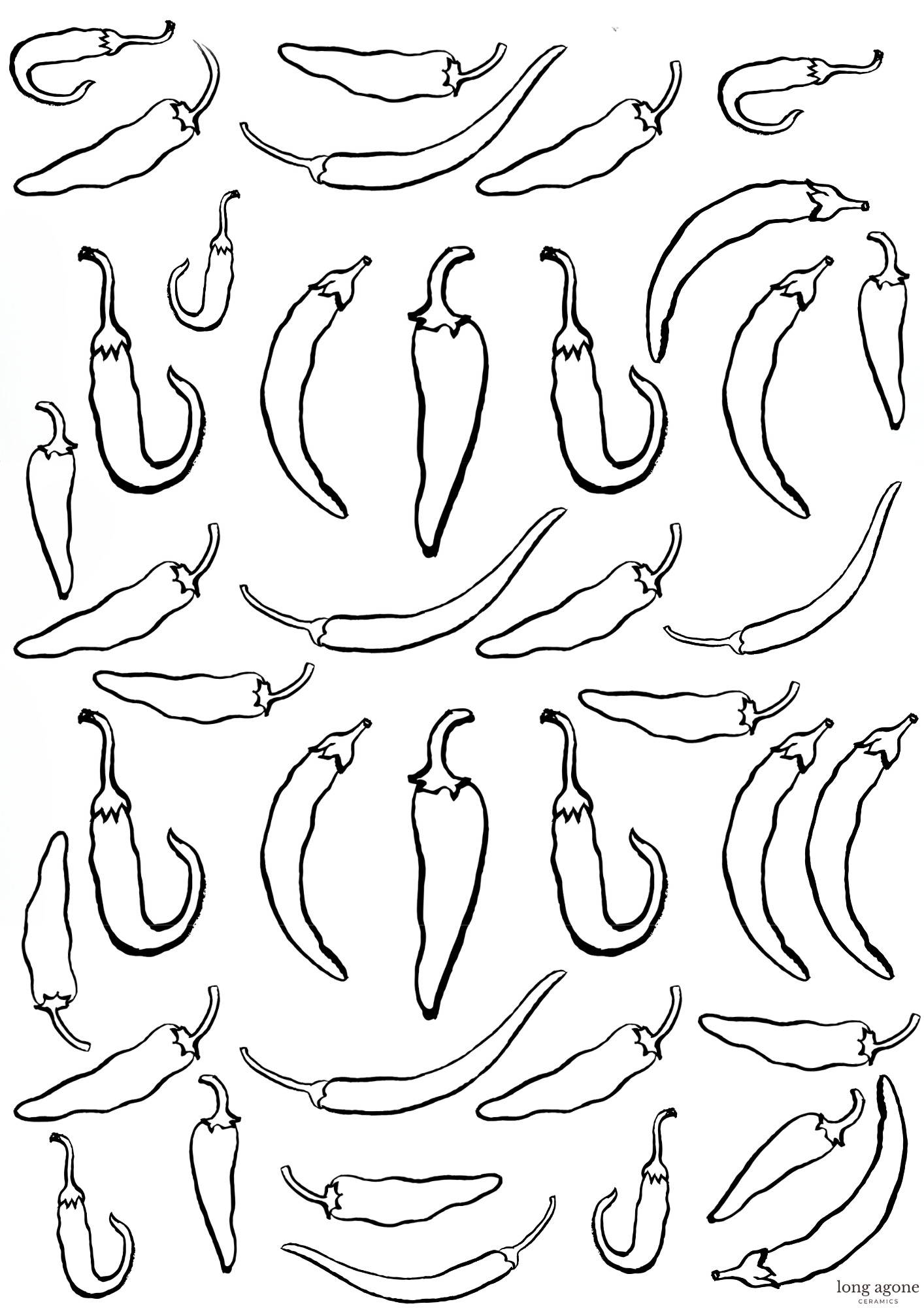 Chilli - A4 Size Pottery Ceramic Decal Transfer Sheet