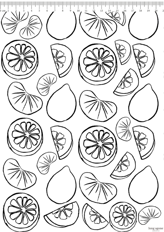 Citrus - A4 Size Pottery Ceramic Decal Transfer Sheet