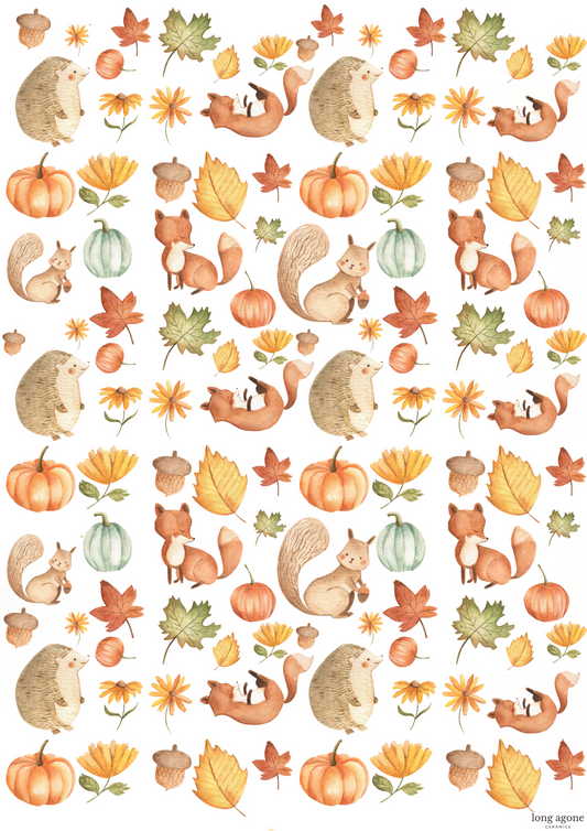 Autumnal Woodlands- A4 Size Pottery Ceramic Decal Transfer Sheet